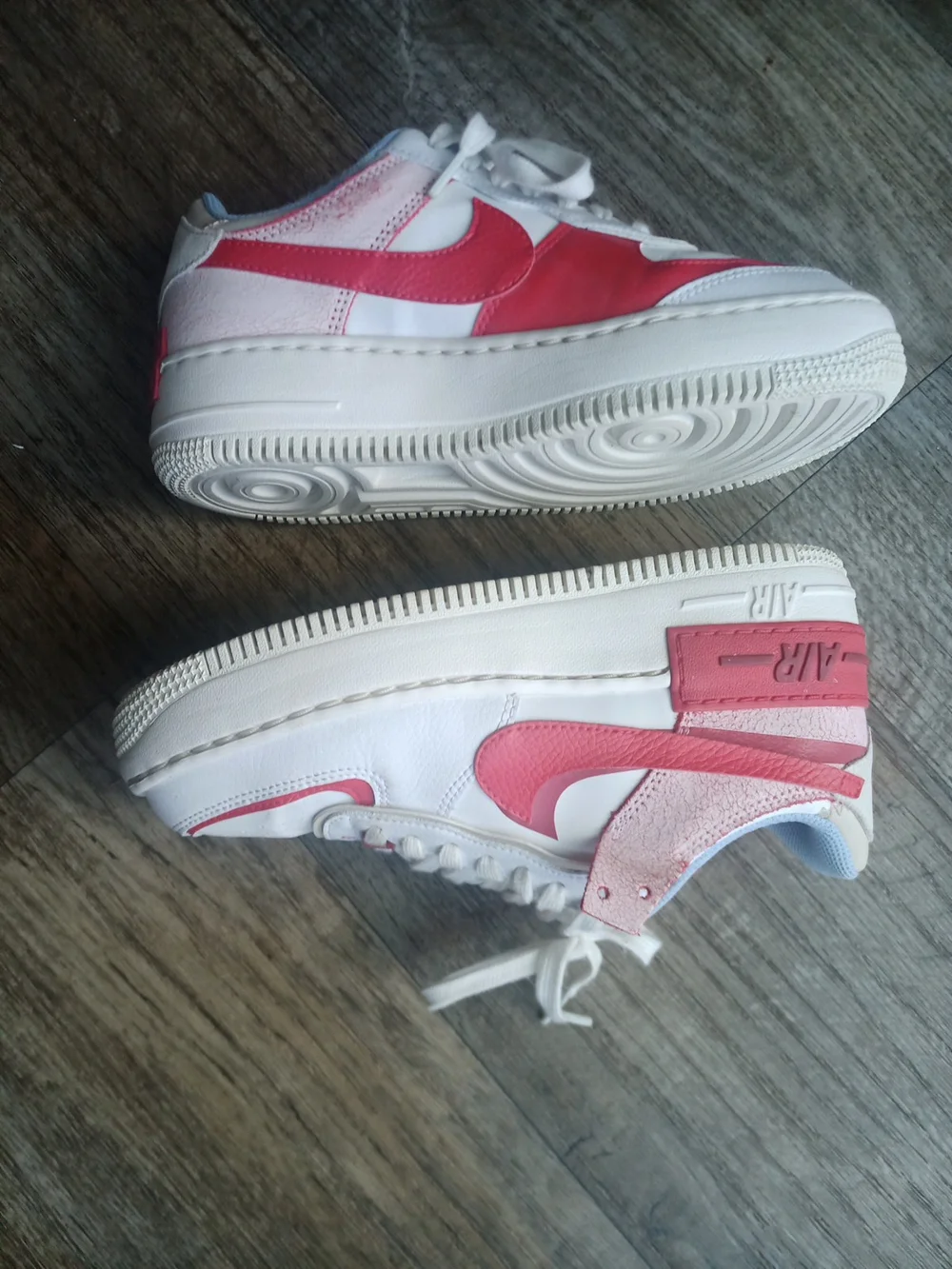Nike Air Force 1 Low White with Pink Accents Size 6 Sneakers